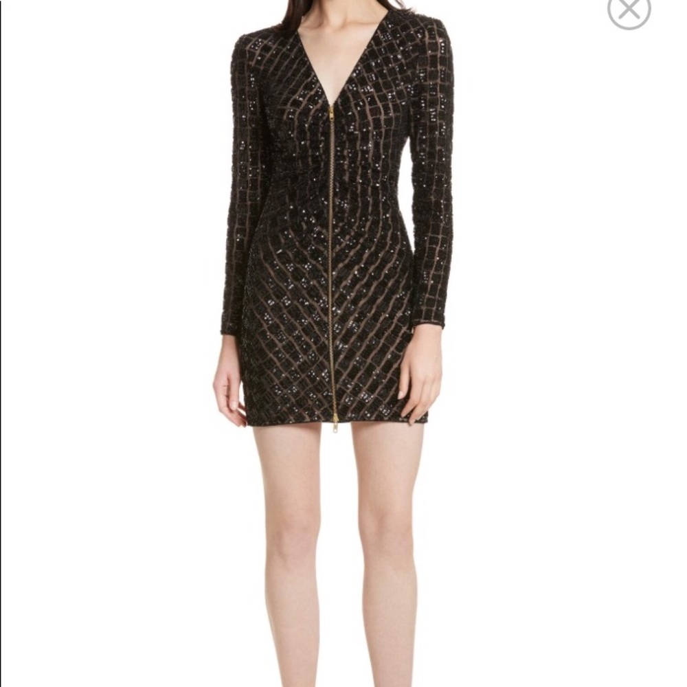 Zip Front Sequin Minidress